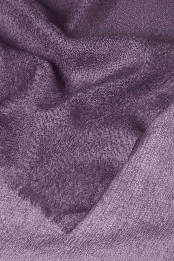 Close Up of Featherweight Cashmere Scarf in Dark Lavender