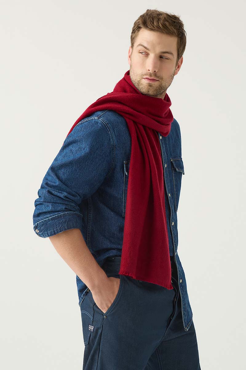 pure-cashmere-woven-scarf-unisex-tibetan-red