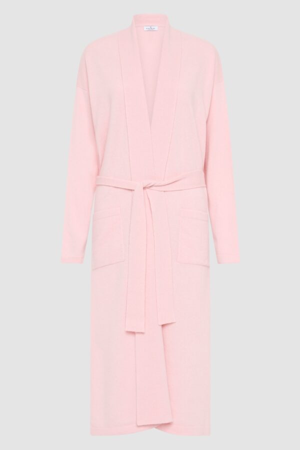 Full length of a Cashmere Women's Robe in soft pink